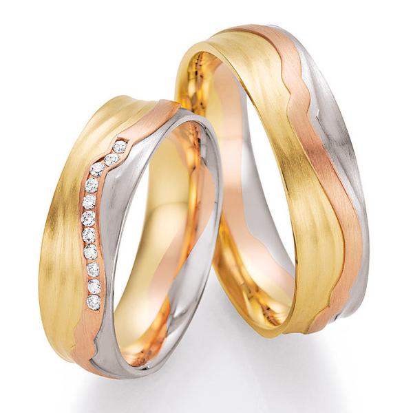 Nowotny-Collection Ruesch Trauringe Tricolour 66/44170-060 + 66/44180-060